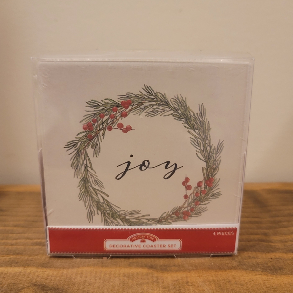 Holiday Decorative Coaster Set, 4 Pieces